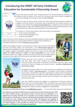 OMEP UK Sustainable Citizenship Award